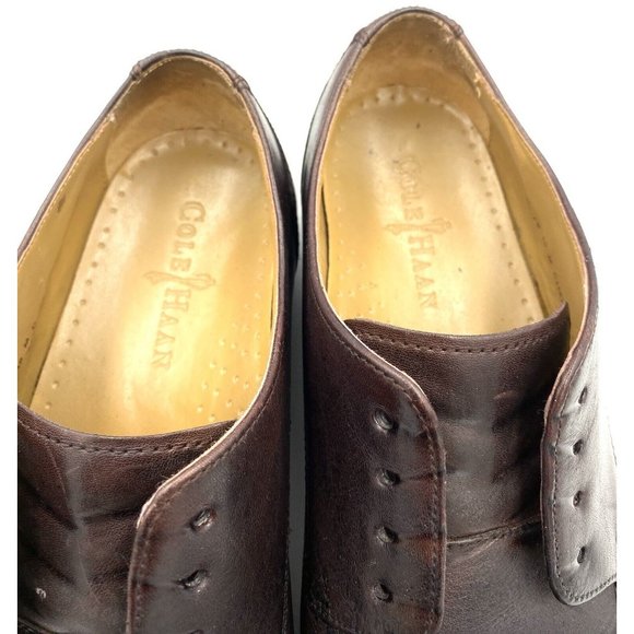 Cole Haan Men’s Adams Split Toe Dark Brown Oxford Shoe Size 10 M No Laces - Picture 7 of 9